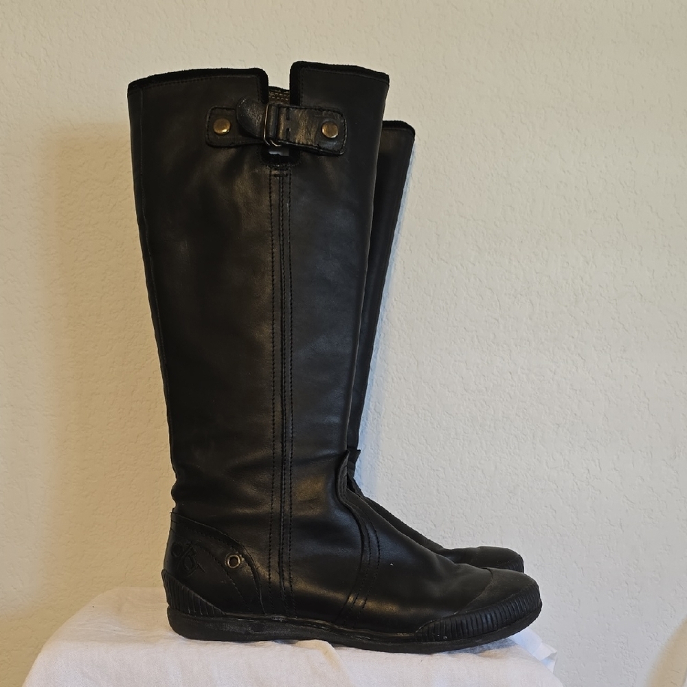 OTBT "Bayberry" Black Leather Winter Boots. Size 7.5M - Picture 2 of 16